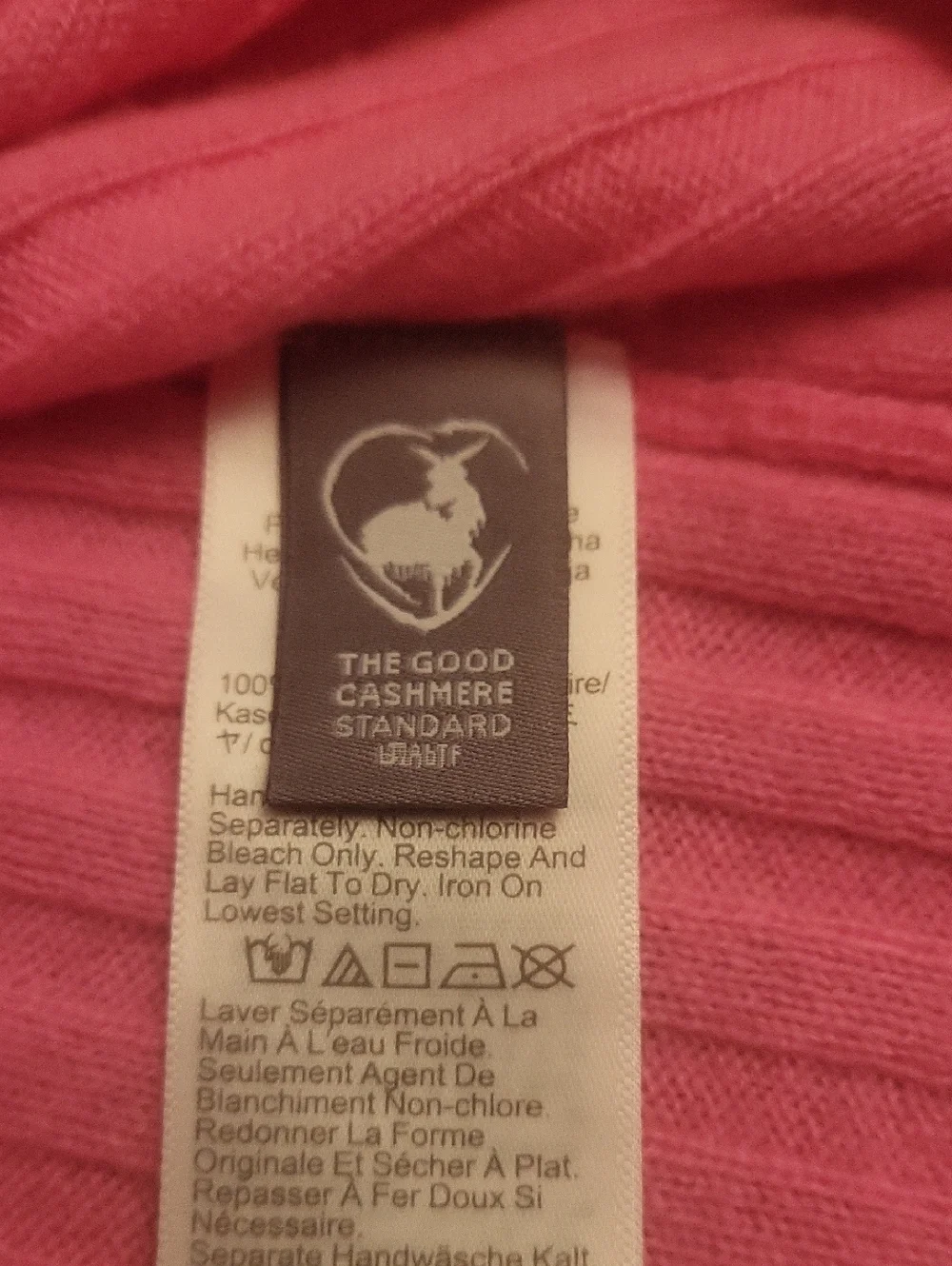 J. CREW Cashmere Cardigan,wide rib,bright pink,L